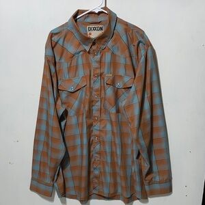 DIXXON The Frontier Men's Teal and Brown Western Shirt 3xl